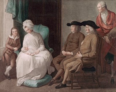Mr West and Family av GS og J.G Facius, trykt i London av John Boydell av Benjamin (after) West
