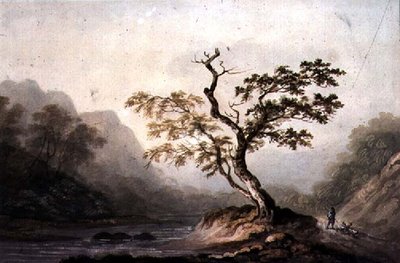 Landskap med elv og fjell av Benjamin Barker
