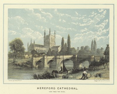 Hereford katedral, utsikt fra elven av Benjamin Baud