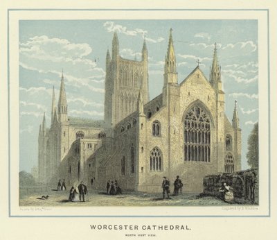 Worcester katedral, utsikt mot nordvest av Benjamin Baud