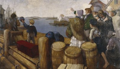Restaurasjonens avgang fra Stavanger 4. juli 1825 av Benjamin Blessum