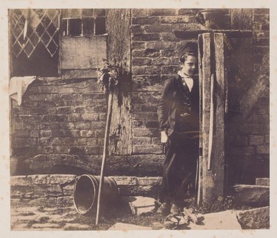 Walter Chamberlain gjemmer seg bak Bredicot-pumpen, midten av 1850-tallet av Benjamin Brecknell Turner