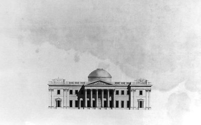 Forhøyning av hovedfronten til et hus av Benjamin Dean Wyatt