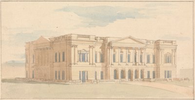 York House, London: Perspektivutsikt over vestfronten av Benjamin Dean Wyatt