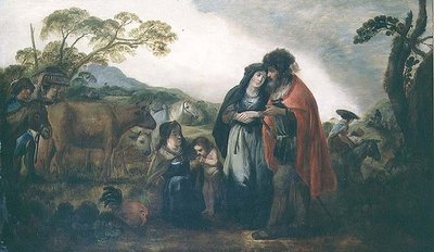 Laban og Rebecca (panel) av Benjamin Gerritsz. (after) Cuyp