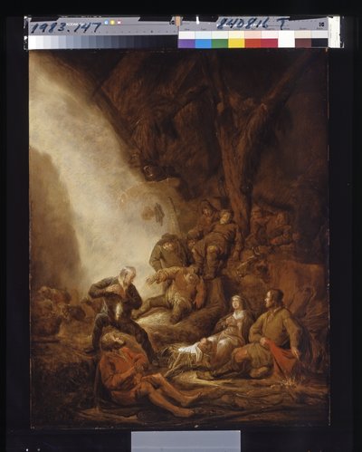 Tilbedelse av hyrdene (olje på tre) av Benjamin Gerritsz. Cuyp