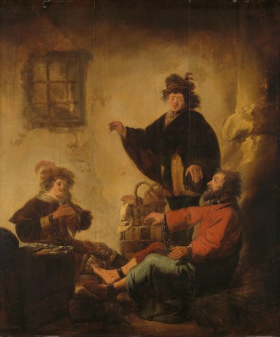 Joseph tolker drømmene til bakeren og hovmesteren (1. Mosebok 40:1-19) av Benjamin Gerritsz Cuyp