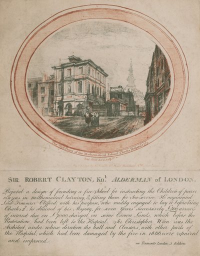 Vestfronten til Mathematical School, Christs Hospital, 1775 av Benjamin Green