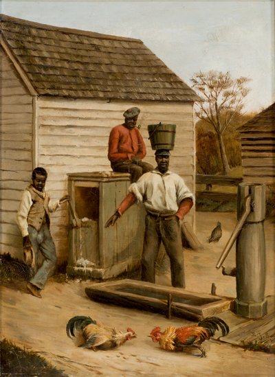 Barnyard Cock Fight, 1860 av Benjamin J. Severance