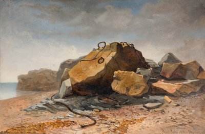 Strandscene, Marazion, Cornwall, 1860. av Benjamin Johnson