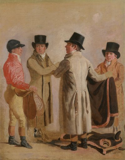 Frank Buckle, John Wastel, Robert Robson og en stabil gutt (olje på lerret) av Benjamin Marshall