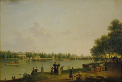 Utsikt over prins Stroganovs Dacha nær St. Petersburg, 1804 av Benjamin Paterssen