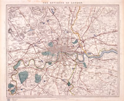 Kart over London, c1860 av Benjamin Rees Davies