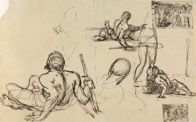 Figurstudier av en mann som reiser seg fra bakken av Benjamin Robert Haydon
