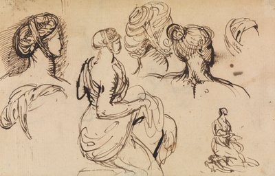 Figurstudie av kvinner og deres frisyrer av Benjamin Robert Haydon