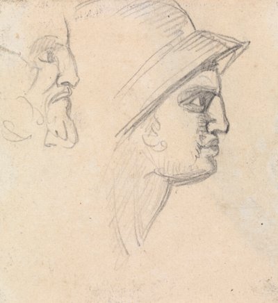 Studie av mannlige hoder av Benjamin Robert Haydon