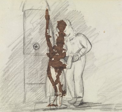 Studie av to figurer som står sammen av Benjamin Robert Haydon