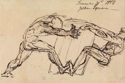 Studie av to mannlige nakenbilder av Benjamin Robert Haydon