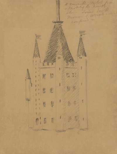 Studie av et slott av Benjamin Robert Haydon