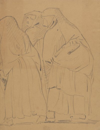 Studie av en gruppe kledde, stående figurer av Benjamin Robert Haydon