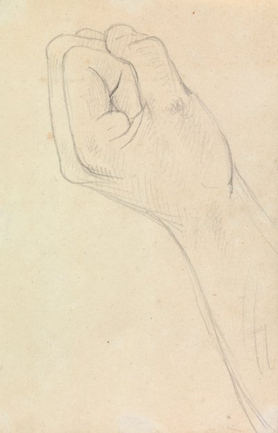 Studie av en hånd, ballet inn i en knyttneve av Benjamin Robert Haydon