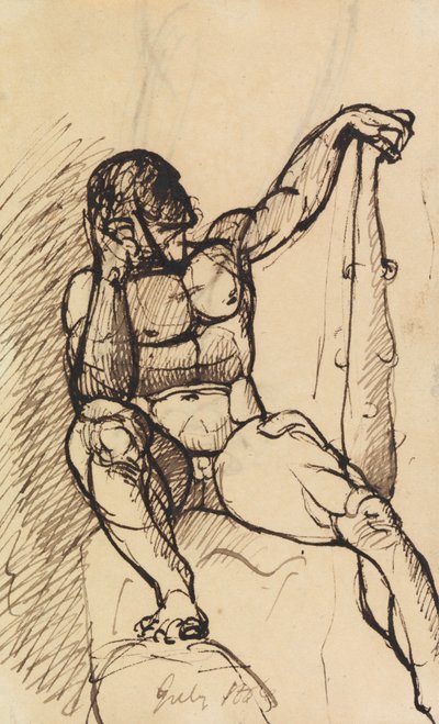 Studie av en mannlig naken av Benjamin Robert Haydon