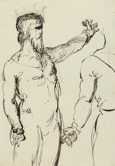 Studie av en mann med utstrakt arm av Benjamin Robert Haydon