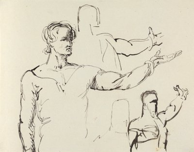 Studie av en mann med utstrakt arm av Benjamin Robert Haydon