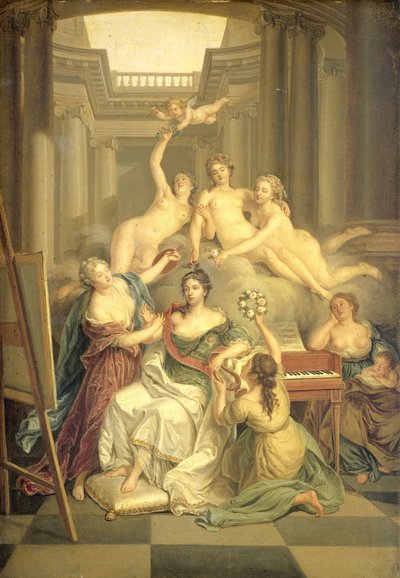 Frederika Sophia Wilhelmina av Preussen (1751-1820). Kone til prins Willem V, i kunsttempelet av Benjamin Samuel Bolomey
