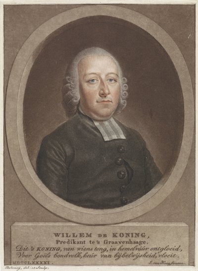 Portrett av pastor Willem de Koning av Benjamin Samuel Bolomey