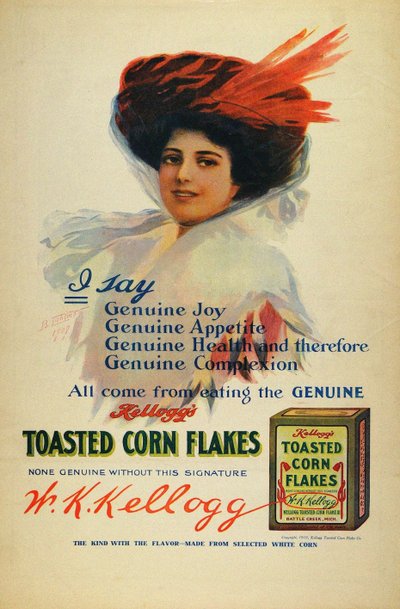 Plakat for Kelloggs Cornflakes, 1910 av Benjamin Tichtman