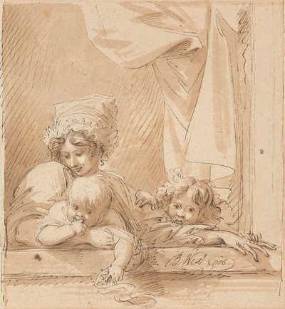 En mor og to barn av Benjamin West
