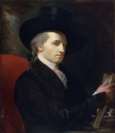 ""Selvportrett"" (Selvportrett) Maleri av Benjamin West (1738-1820) - Olje på lerret Dim 78,7x67,9 cm Privat samling av Benjamin West