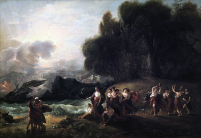 Calypsos mottakelse av Telemachus og mentor, 1801. av Benjamin West