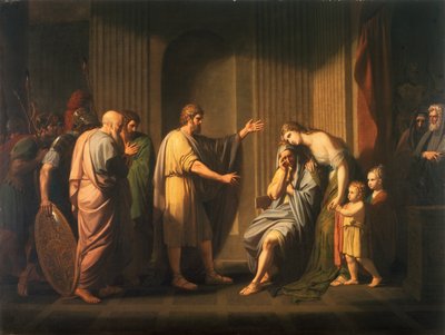 Kleombrotos beordres i eksil av Leonidas II, konge av Sparta av Benjamin West