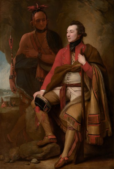 Oberst Guy Johnson og Karonghyontye (kaptein David Hill) av Benjamin West