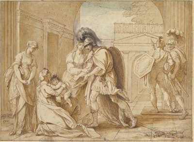 Hector tar avskjed med Andromache: the Fright of Astyanax, 1766. av Benjamin West