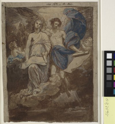 Studie for et maleri av Englene som vises til hyrdene, 1774 av Benjamin West