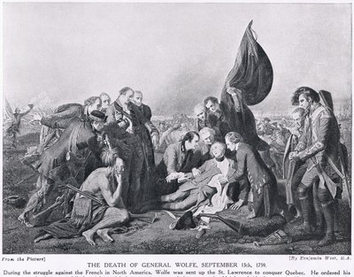 The Death of General Wolfe, 13. september 1759, illustrasjon fra 