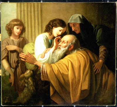 Tobias helbreder sin fars blindhet, 1772 av Benjamin West