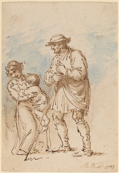 Vagabond Family [recto] av Benjamin West