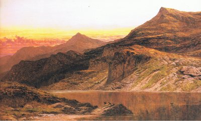 En walisisk solnedgang, fra ukjent magasin eller bokkilde av Benjamin Williams Leader