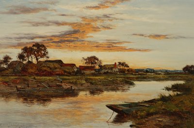 Kveld på Severn, 1897 av Benjamin Williams Leader