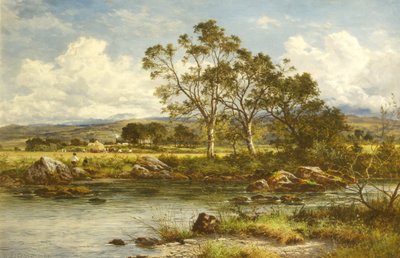 Harvest Time - På bredden av Llugwy av Benjamin Williams Leader