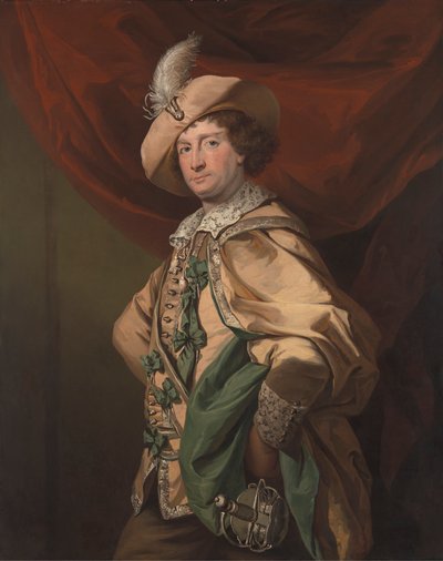 Henry Woodward som Petruchio i Catherine and Petruchio, en versjon av Garrick av "The Taming of the Shrew" av Benjamin van der Gucht