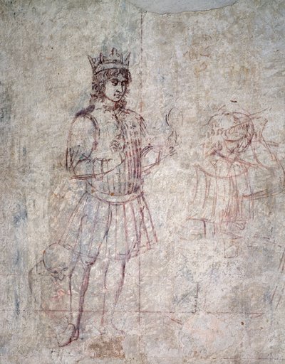 Tilbedelse av magi, detalj av sinopia av Benozzo di Lese di Sandro Gozzoli