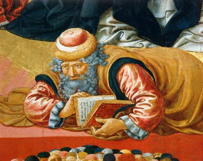 Den arabiske filosofen Averroes, detalj fra Triumph of St Thomas Aquinas av Benozzo di Lese di Sandro Gozzoli