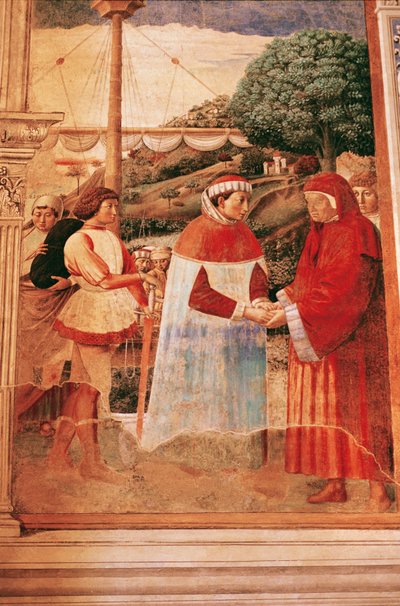 Augustine som ankom Ostia ledet til Roma av Benozzo di Lese di Sandro Gozzoli