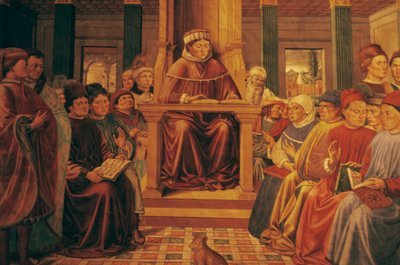 Augustin underviste i retorikk i Roma av Benozzo di Lese di Sandro Gozzoli