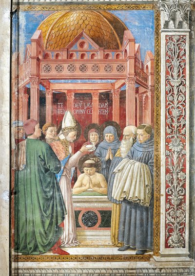 Dåp av St. Augustine, detalj fra Stories of St. Augustine av Benozzo di Lese di Sandro Gozzoli